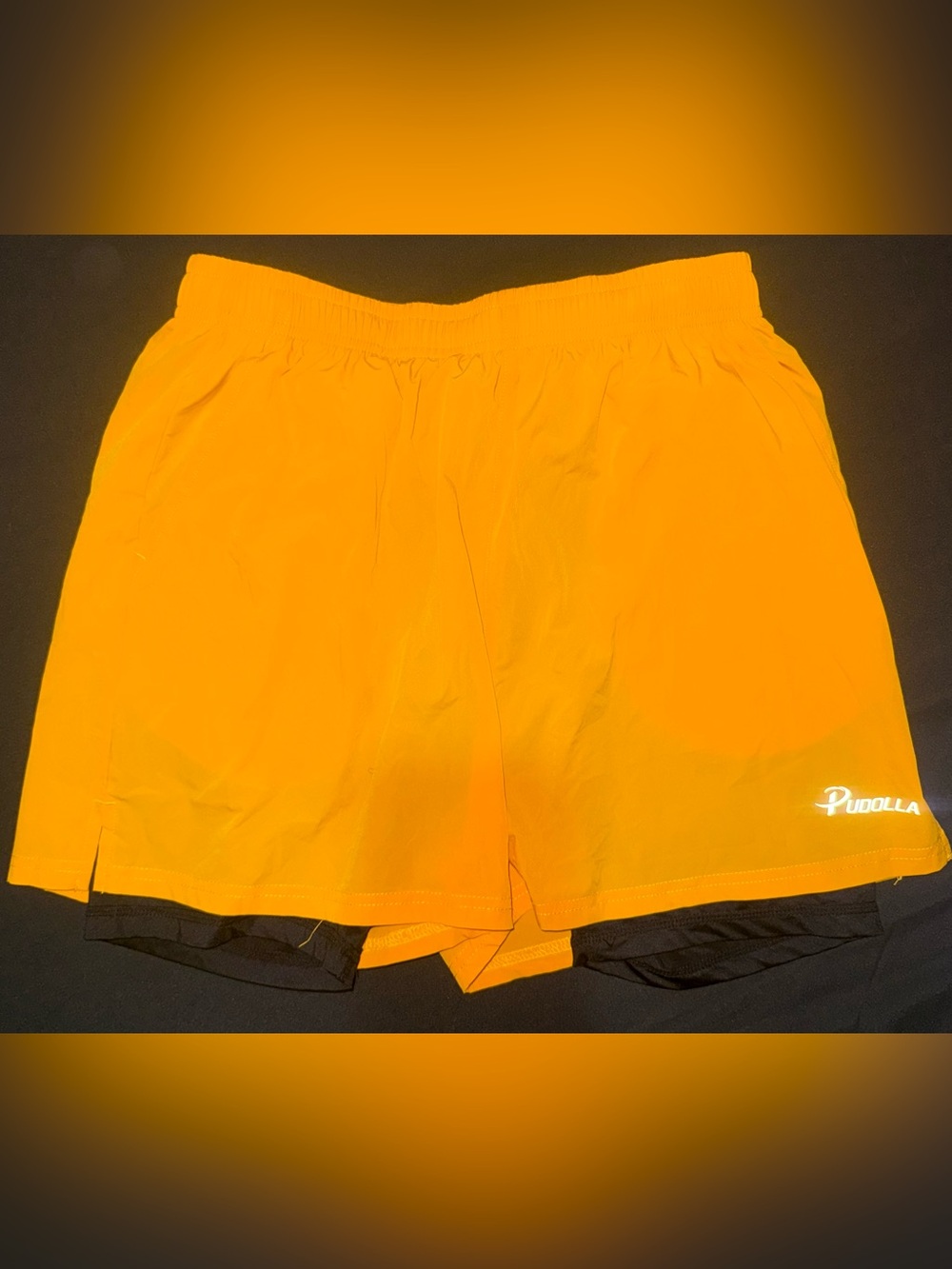Pudolla Bright Yellow Athletic Shorts